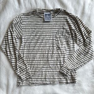 Jungmaven Navy & Cream Double Stripe LS, XS